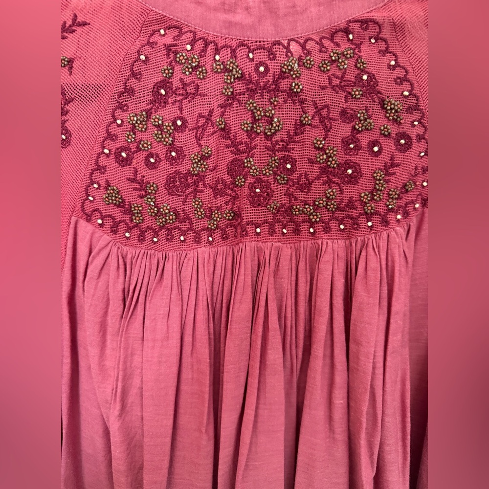 Free People Have It My Way embroidered top is a long-sleeve blouse. Size S. - Picture 5 of 9